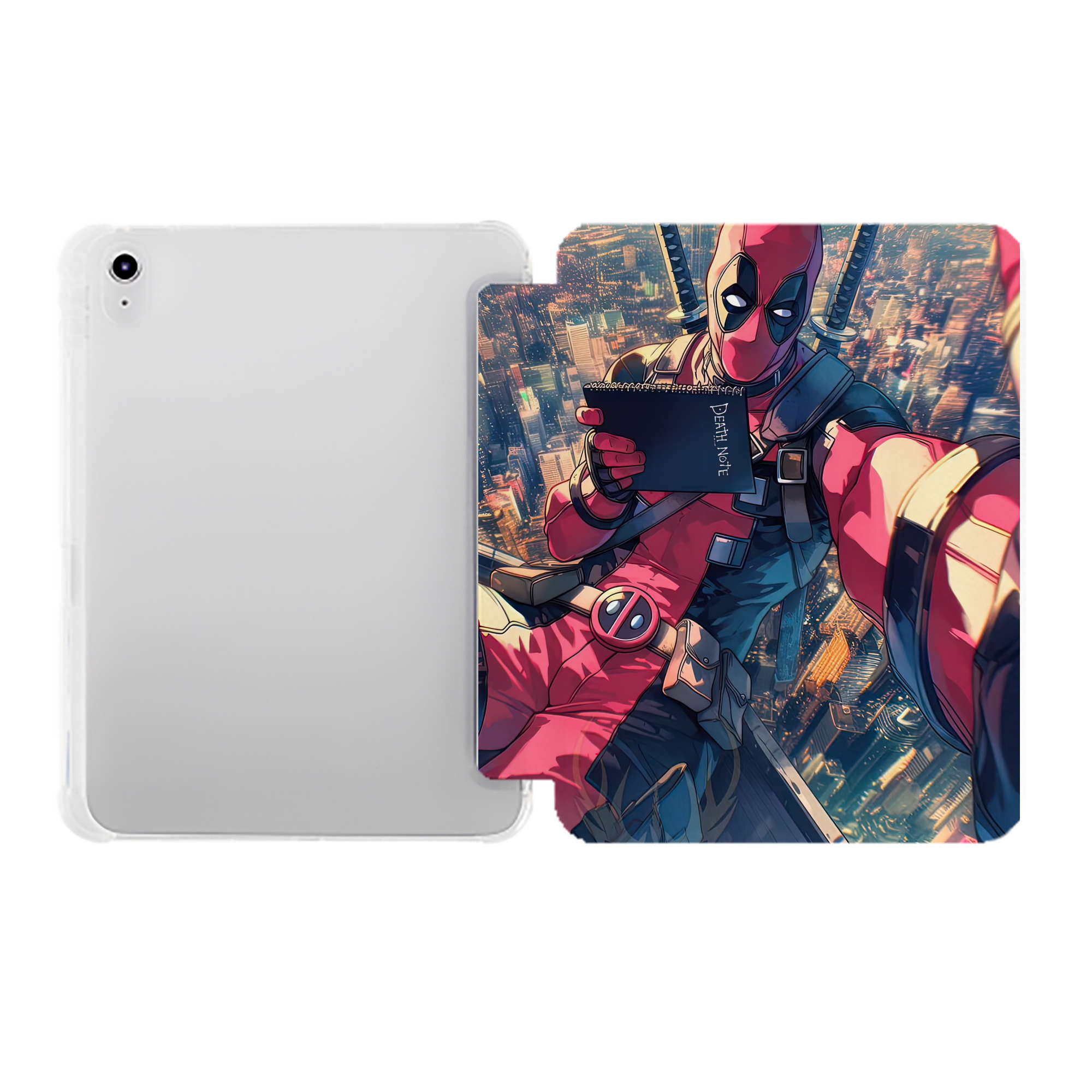 （画像用） Deadpool デッドプール IPad ケース ペン収納付き 三つ折りスタンド PUレザー×シリコン 対応機種9.5/10.5/10.9インチ